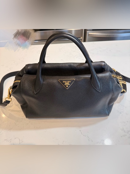 Prada Handbags - Authentic Prada Vitello Daino Black Leather Bag